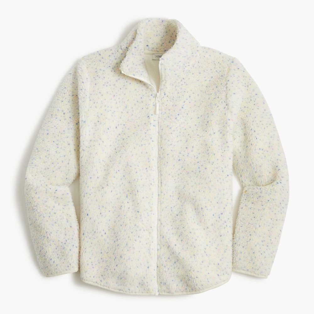 J Crew Flecked Sherpa Full-Zip Pullover Jacket NWT - Picture 1 of 8